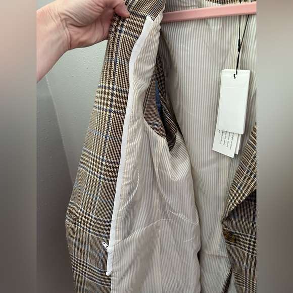 VERONICA BEARD Keaton Combo 2-Piece Denim & Check Dickey Jacket Size XL New - Picture 11 of 14